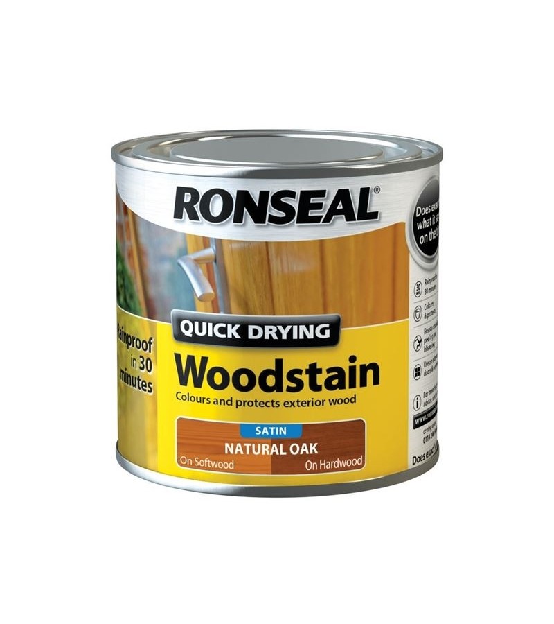 Ronseal Quick Drying Woodstain Satin 750ml Natural Oak