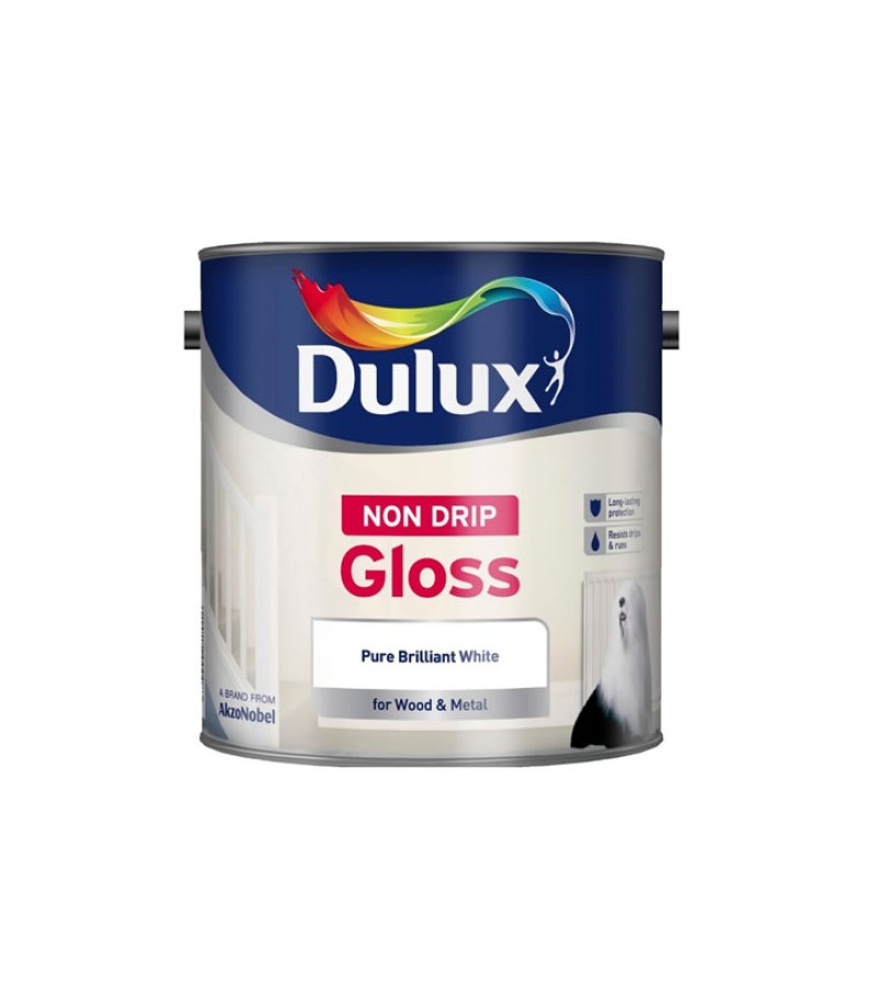 Dulux Non-Drip Gloss Paint 1.25L Pure Brilliant White
