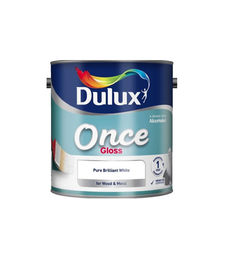 Dulux Once Gloss Paint 1.25L Pure Brilliant White