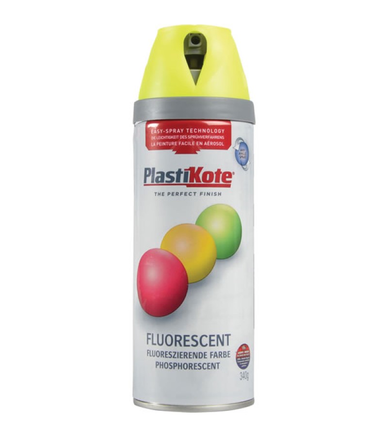 PlastiKote Spray Paint 400ml Fluorescent Yellow