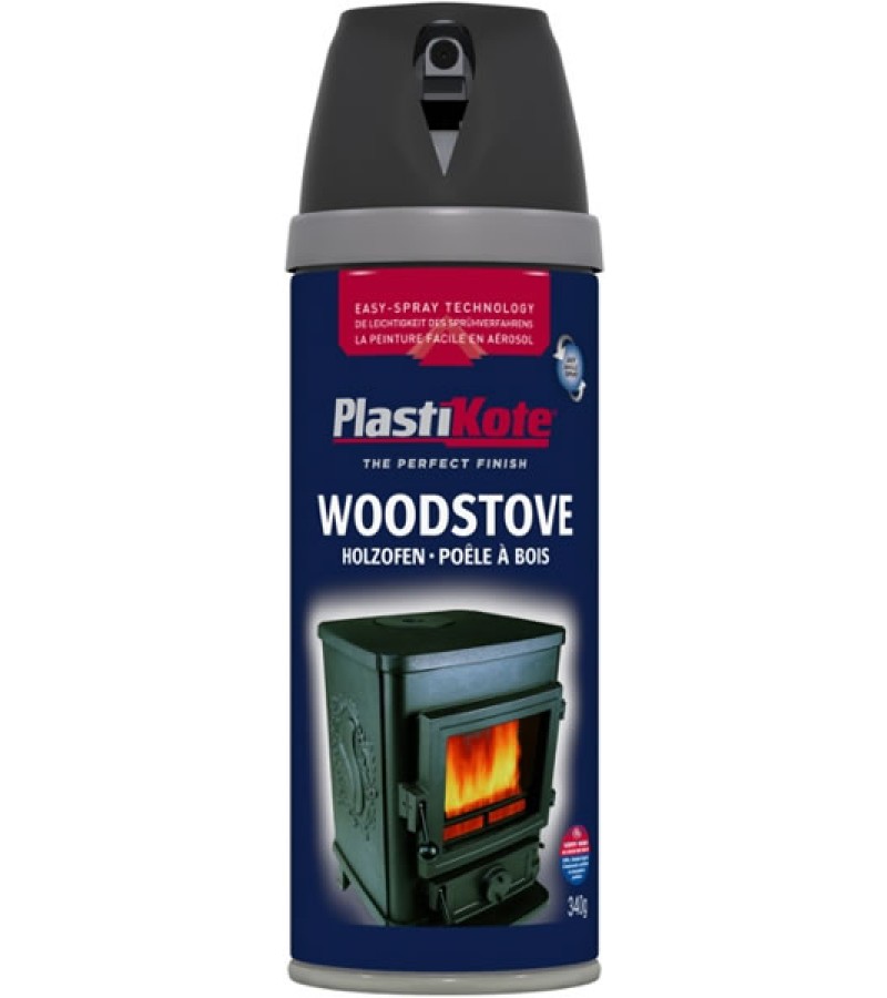 PlastiKote Wood Stove Spray Paint 400ml Black 400ml