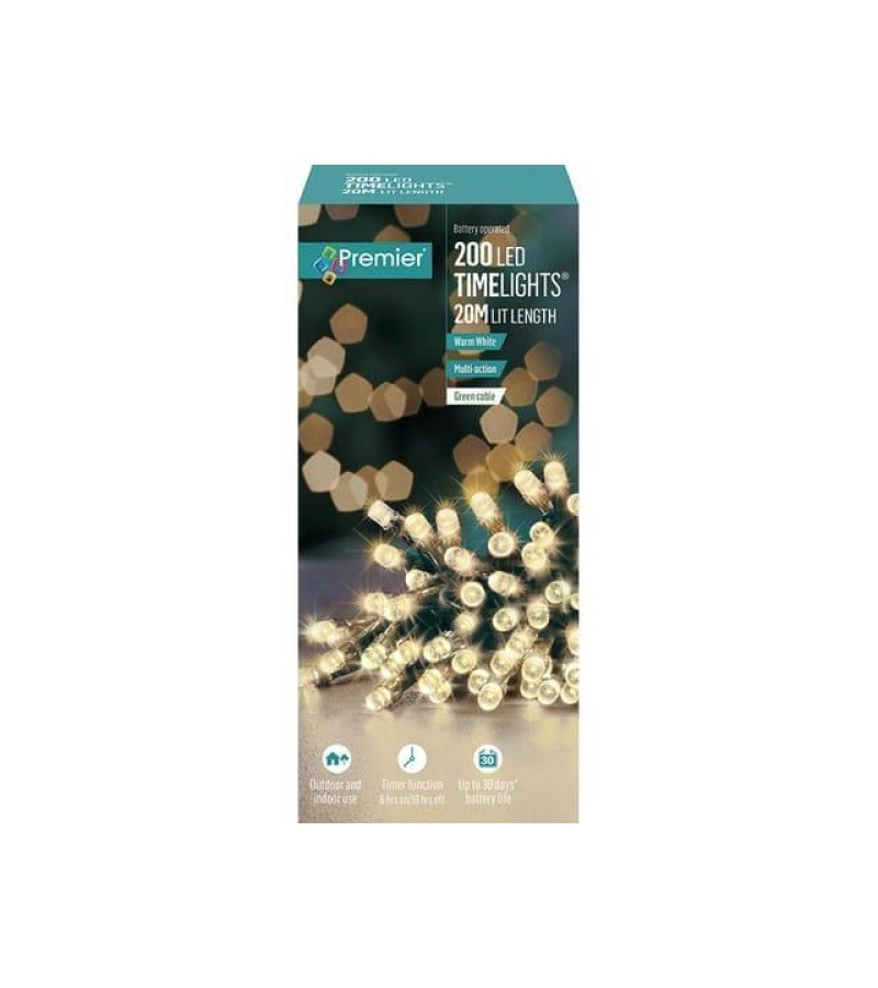 Battery Operated Christmas Lights (200) Warm White