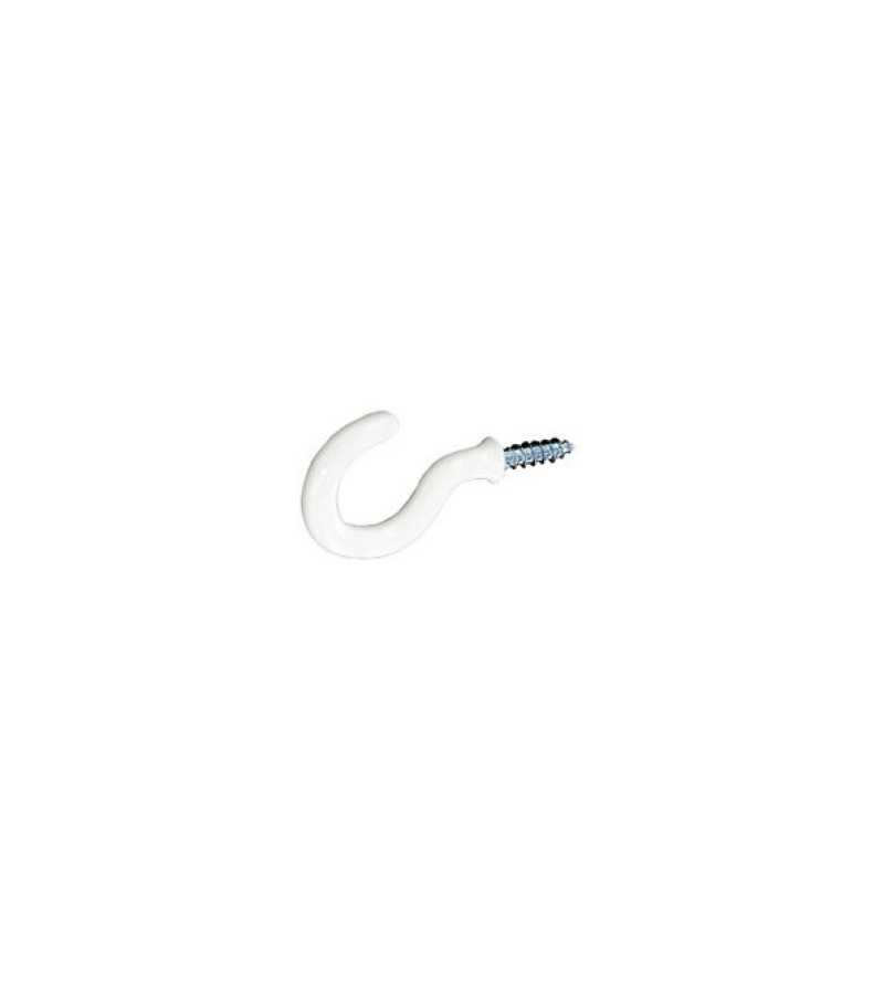 Securit S6302 Plastic Cup Hooks White 32mm (5 Pack)
