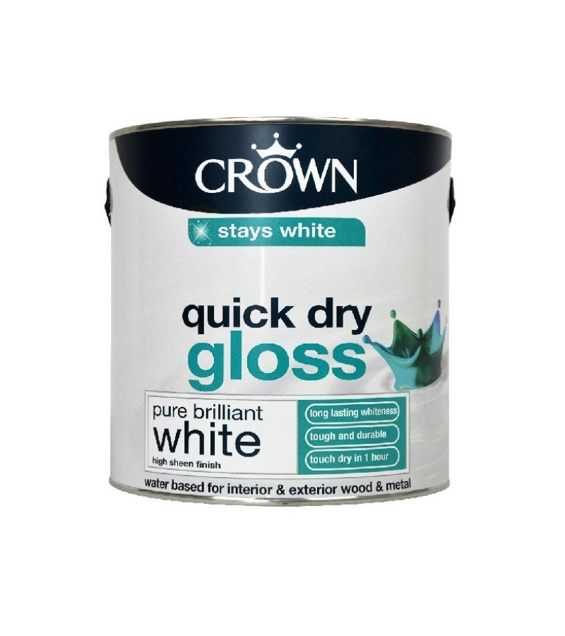 Crown Quick Dry Gloss Pure Brilliant White 2.5ltr