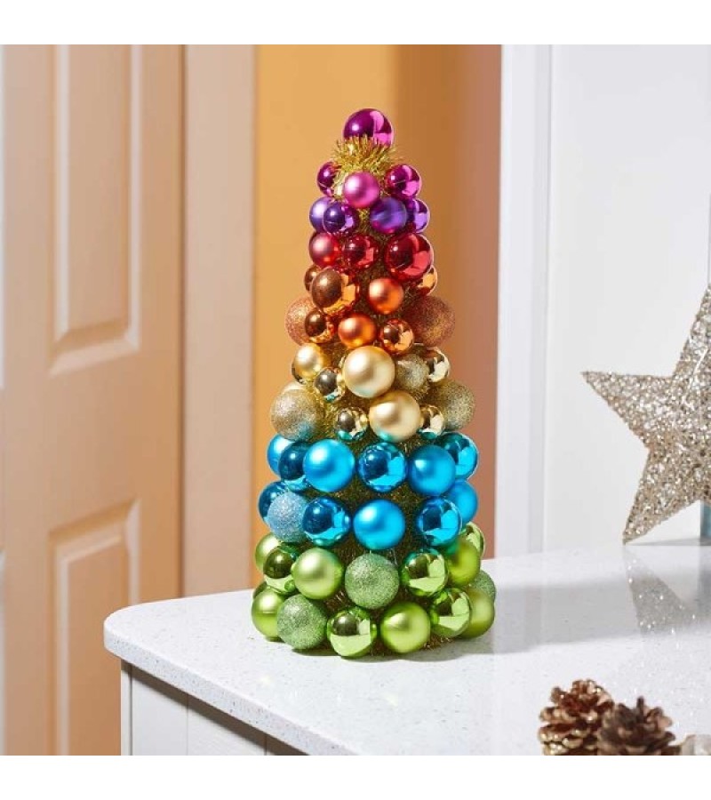 Christmas Multicolour Bauble Tree 33cm