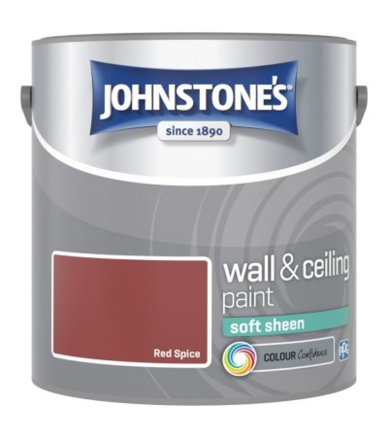 Johnstones Vinyl Emulsion Paint 2.5L Red Spice Soft Shee