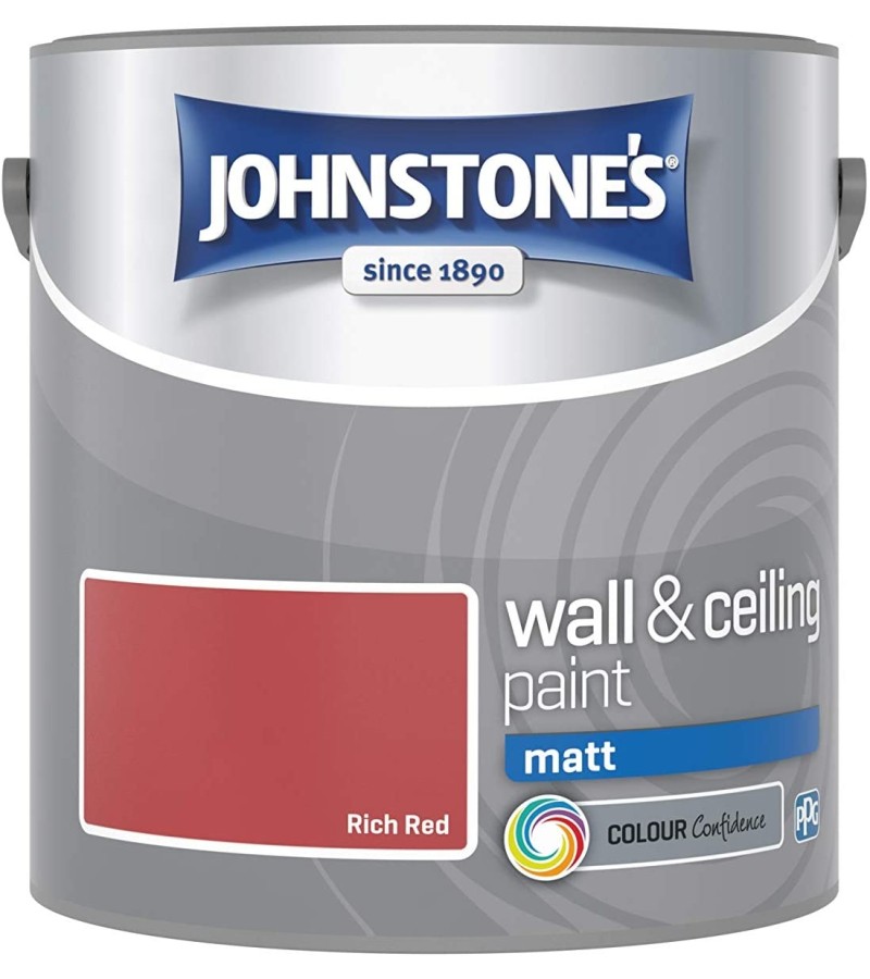 Johnstones Vinyl Emulsion Paint 2.5L Rich Red (Matt)