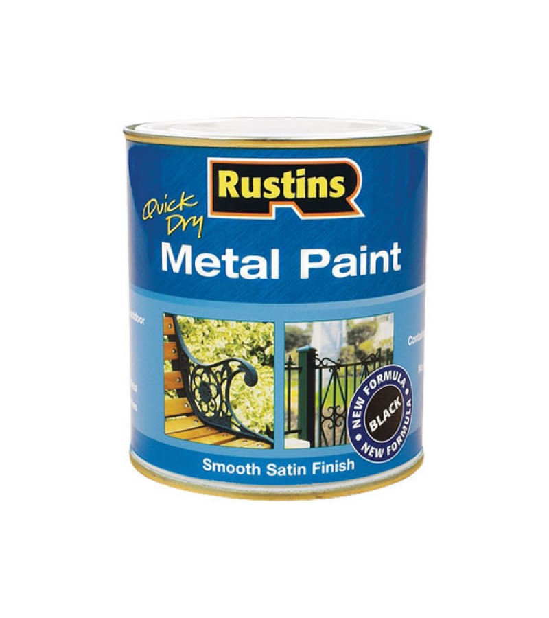 Rustins Metal Paint 500ml Black Satin