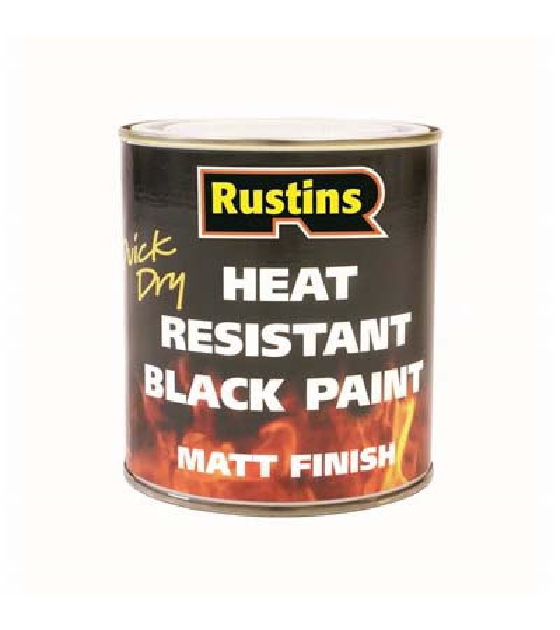 Rustins Heat Resistant Paint 500ml Black Matt