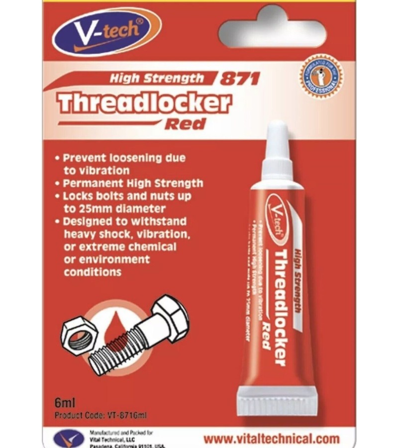 V-Tech Threadlocker 6g Red