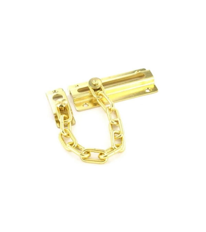 Securit S1624 Brass Plated Steel Door Chain 80mm