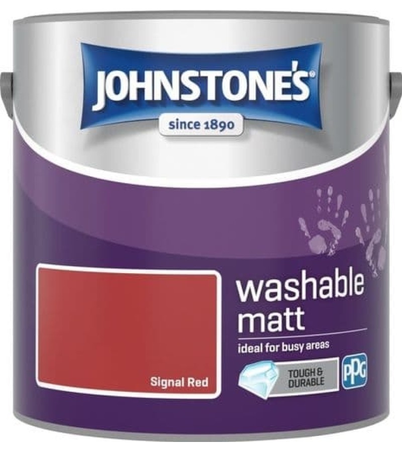 Johnstones Washable Emulsion Paint 2.5L Signal Red Matt