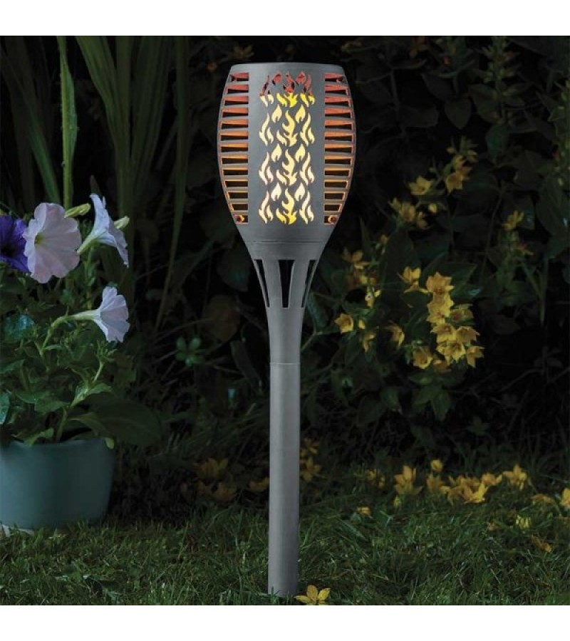 Cool Flame Compact Solar Torch (4 Pack) Slate