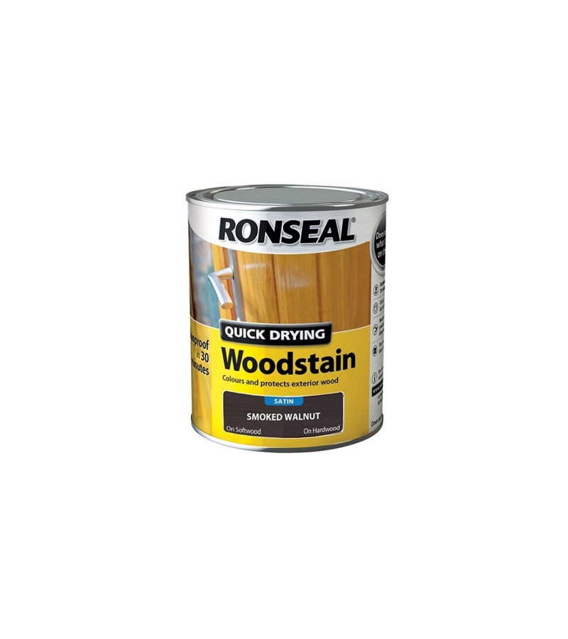 Ronseal Quick Drying Woodstain Satin 250ml Smoked Walnut 