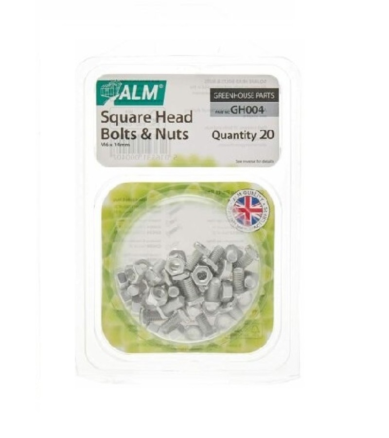 ALM Greenhouse Square Head Bolts & Nuts (20 Pack)
