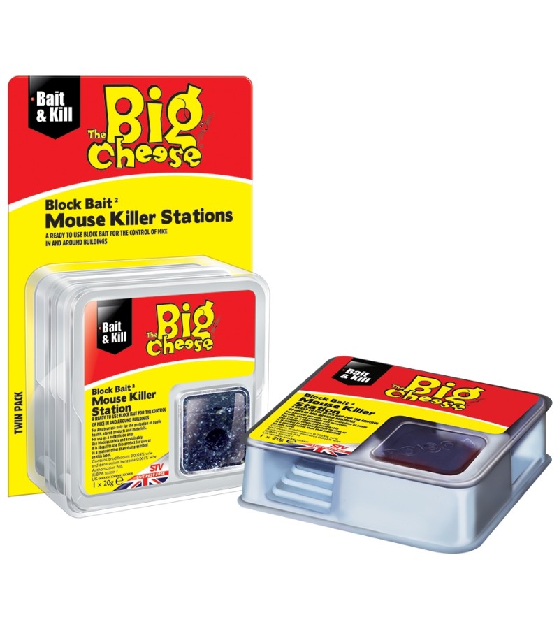 The Big Cheese All Weather Block Bait Mouse Killer Station (2 Pack)