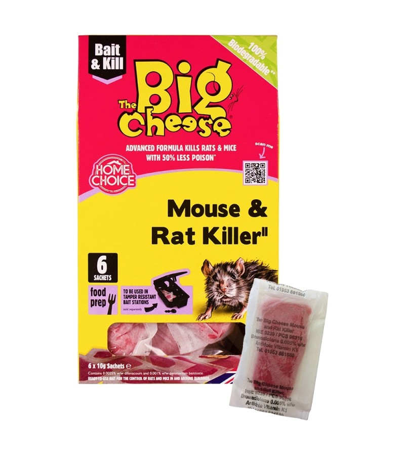 The Big Cheese Mouse & Rat Killer Pasta Sachets (6 Pack) STV222