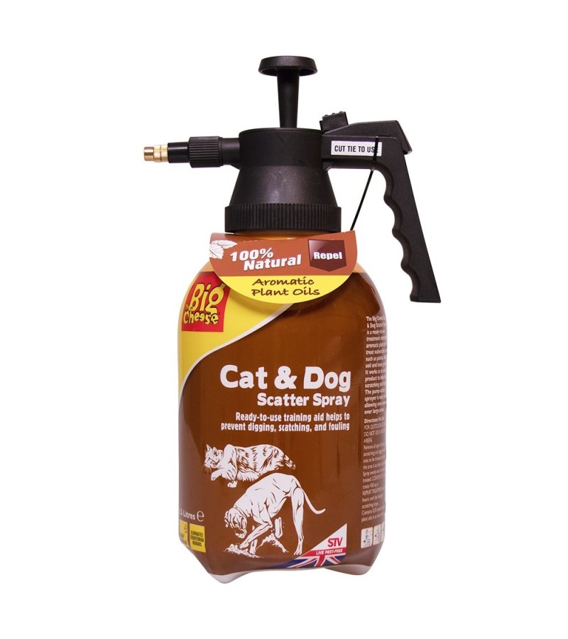 The Big Cheese Cat & Dog Scatter Spray - 1.5Ltr - Pump Action Pressure Sprayer