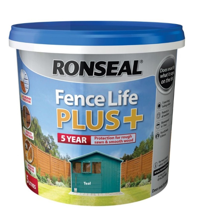 Ronseal Fence Life Plus + 5L Teal 