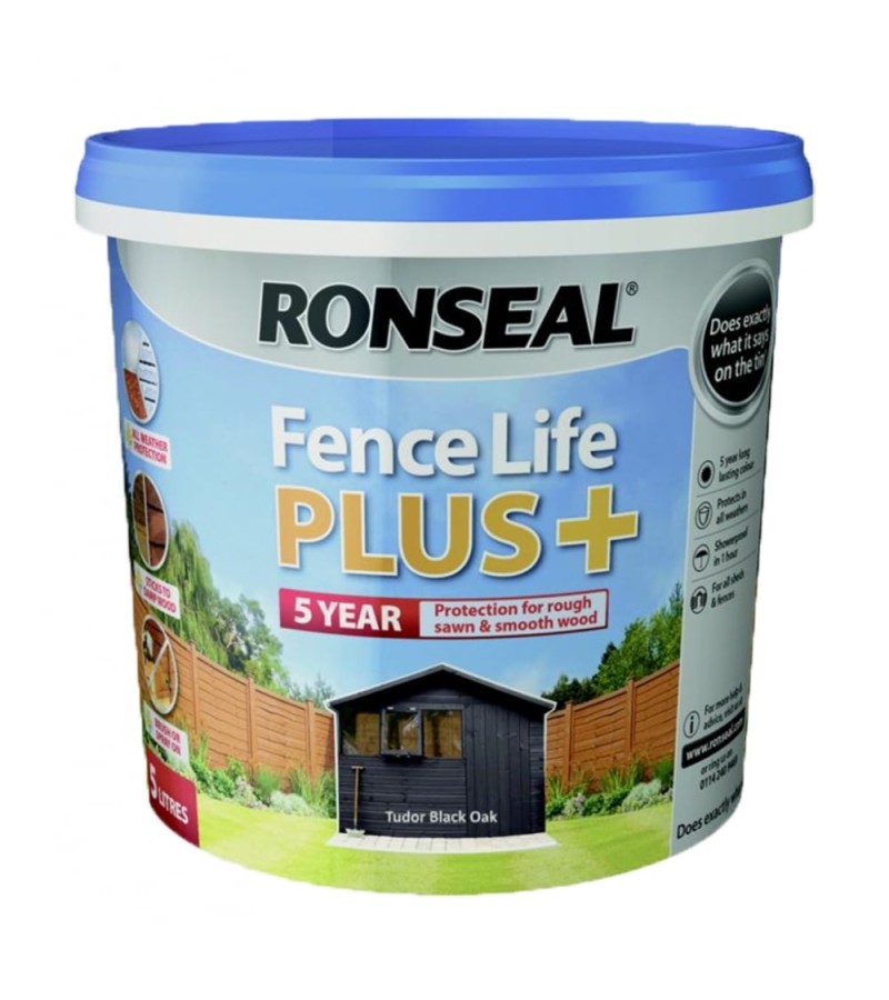 Ronseal Fence Life Plus + 5L Tudor Black