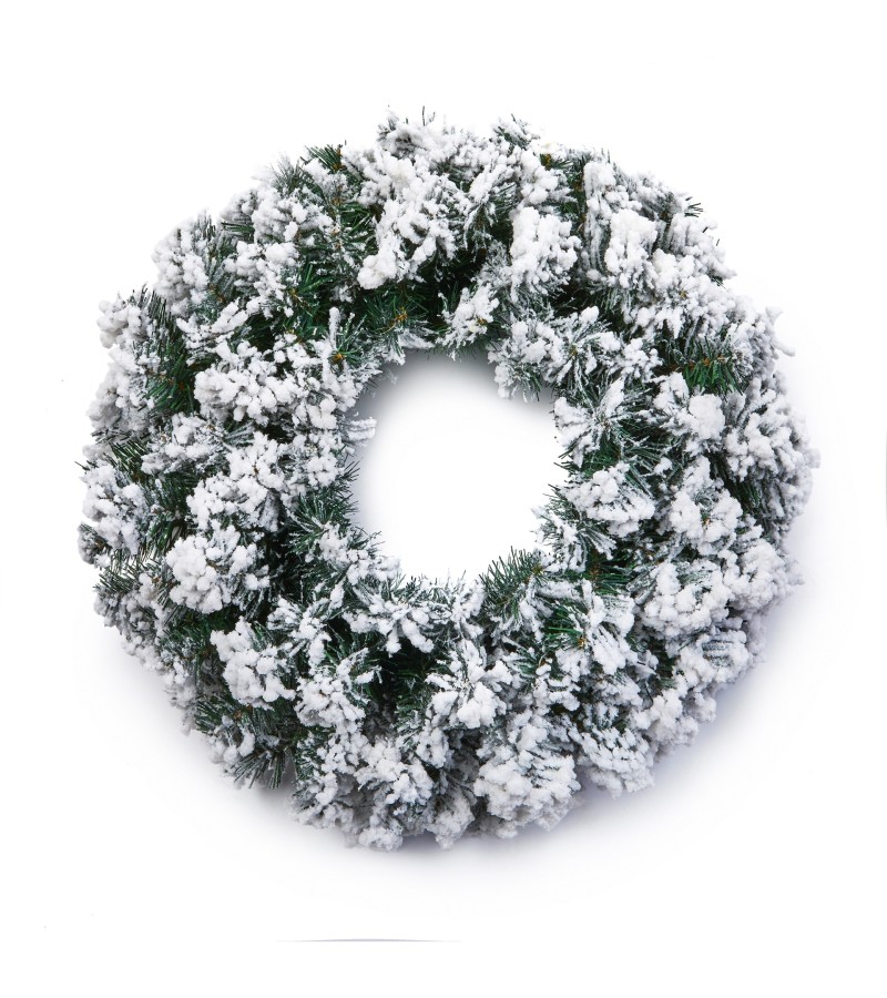 Christmas Flocked Wreath 50cm