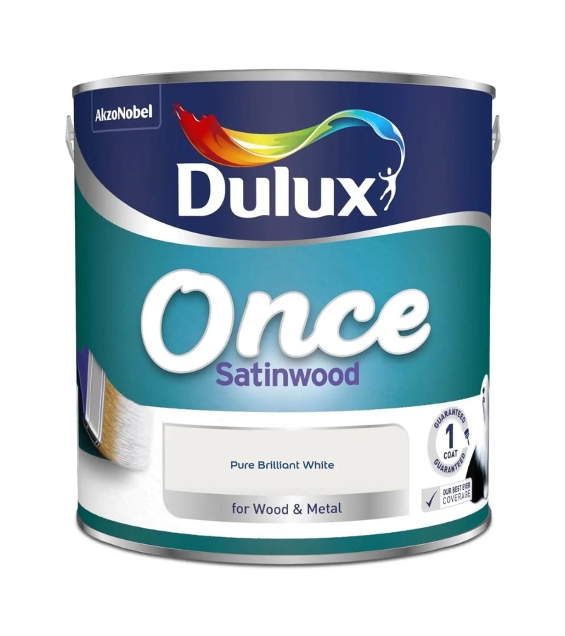 Dulux Once Satin Pure Brilliant White 2.5L