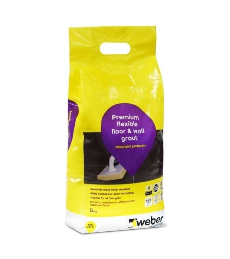 Weber Premium Flexible Floor & Wall Grout 5kg - Black 
