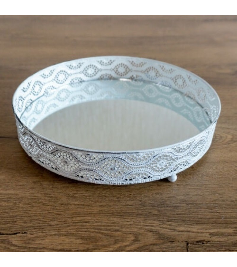 Mirrored Candle Plates 28cm