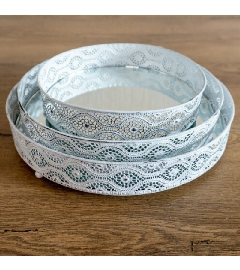 Mirrored Candle Plates 28cm