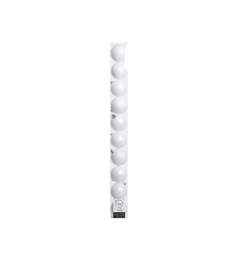 Kaemingk Shatterproof Baubles 6cm (10 Pack) White