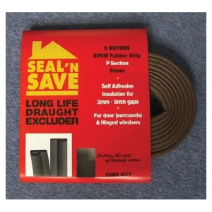 Stormguard Seal N Save P Section Rubber 5m Brown