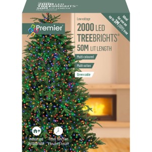 Christmas 2000 Treebrights 50m Multi coloured - Green Cable