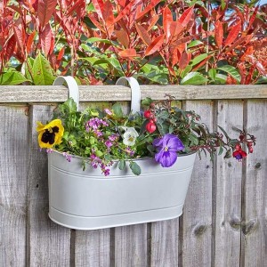 12in Fence & Balcony Hanging Planter - Ivory