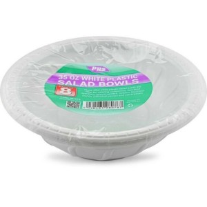 Plastic 35oz White Salad Bowls (Pack of 8)