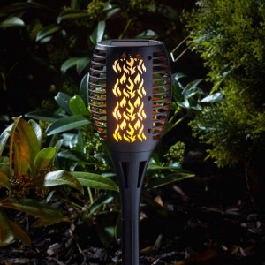 Cool Flame Compact Solar Torch (4 Pack) Black