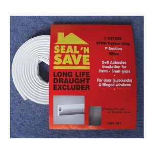 Stormguard Seal N Save P Section Rubber 5m White 