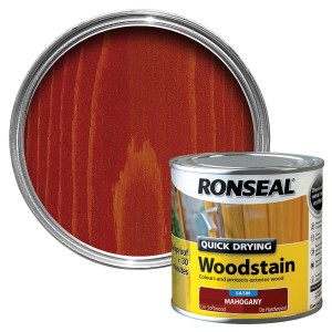 Ronseal Quick Drying Wood Stain 250ml Mahogany Satin