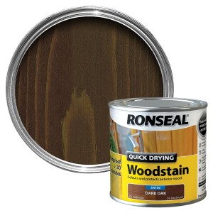Ronseal Quick Drying Wood Stain 250ml Dark Oak Satin