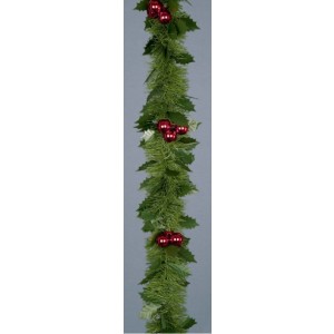 Christmas Red Baubles Tinsel Garland 2.7m