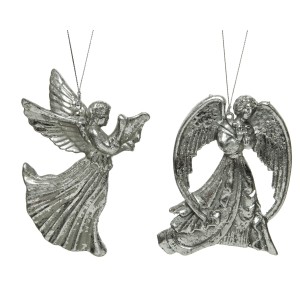 Christmas Hanging Antique Angel - Silver 