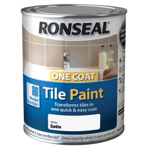 Ronseal One Coat Tile Paint 750ml White Satin 