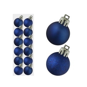 Christmas Mini Mixed Baubles 3cm (12 Pack) Navy Blue