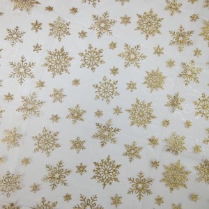 Christmas Sheer Snowflake Table Cover Gold