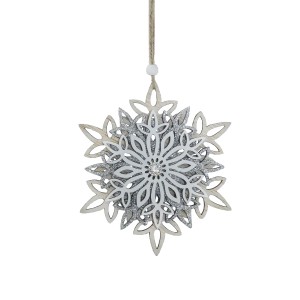 Christmas Wooden Snowflake 15cm - 3 Layer  