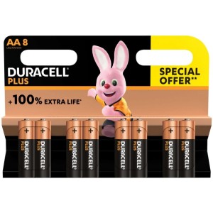 Duracell Plus AA 100% Extra Life (8 Pack)