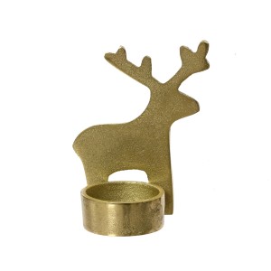 Christmas Reindeer Tealight Holder Gold