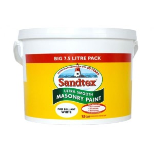 Sandtex Smooth Masonry Paint 7.5L Pure Brilliant White Matt