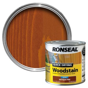 Ronseal Quick Drying Wood Stain 250ml Antique Pine Satin