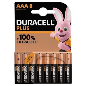 Duracell Plus AAA 100% Extra Life (8 Pack)