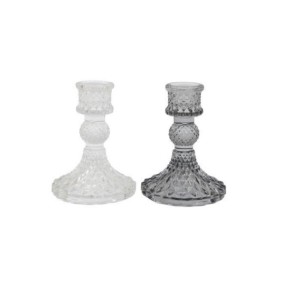 Glass Dinner Candle Holder - Assorted 